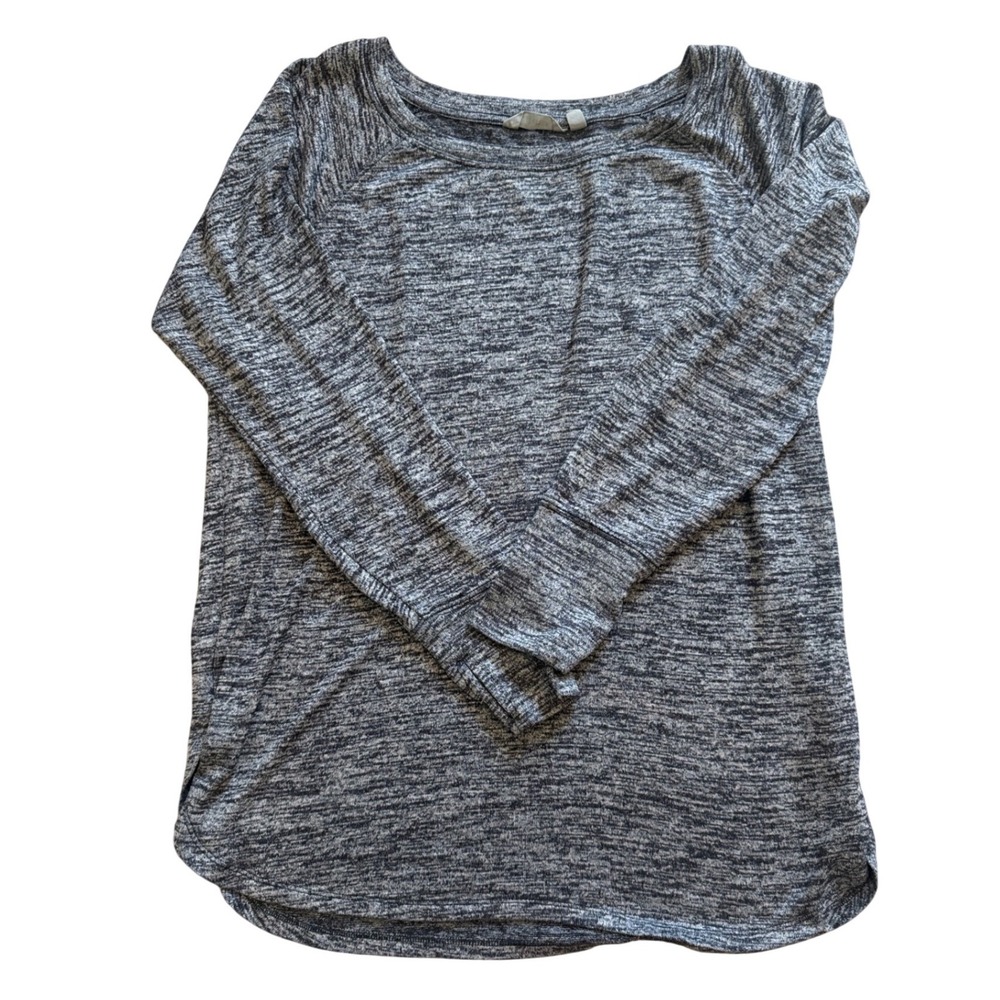 Athleta Space Dye Long Sleeve Top Women XL Gray Excellent Thumb Holes Raglan